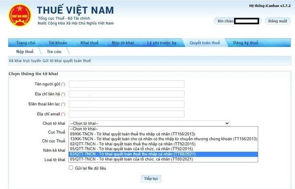 Các bước nộp hồ sơ hoàn thuế trực tuyến