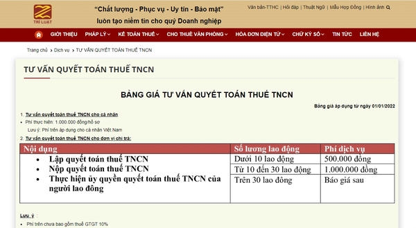 Trí Luật đơn vị tư vấn quyết toán thuế TNCN uy tín