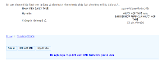 Chọn “Kết xuất XML”