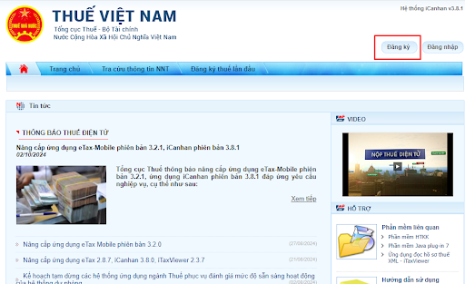 Truy cập website Thuế Việt Nam