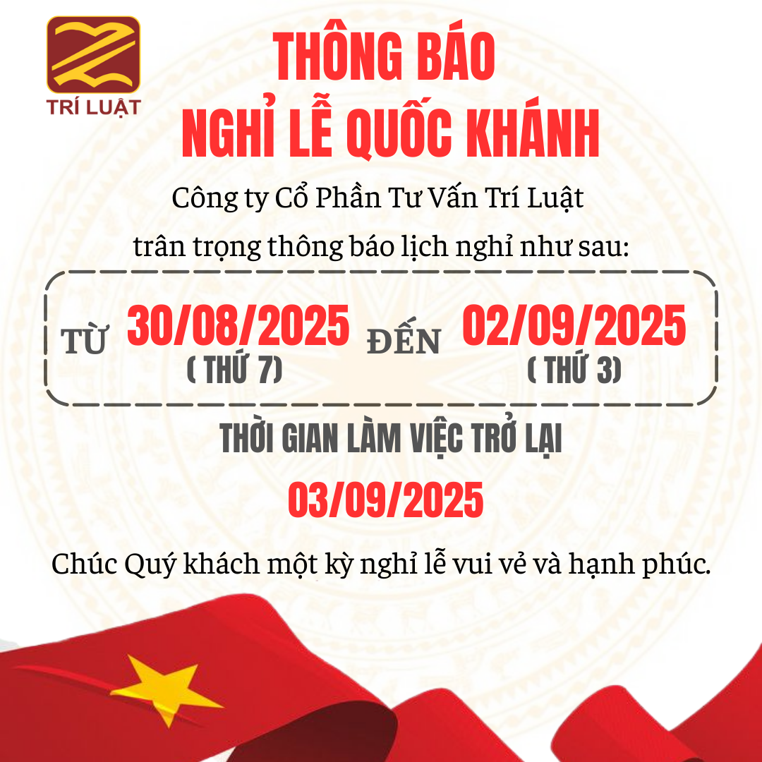 THÔNG BÁO NGHỈ LỄ QUỐC KHÁNH 02/09 NĂM 2025