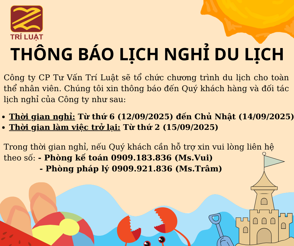THÔNG BÁO LỊCH NGHỈ DU LỊCH NĂM 2025